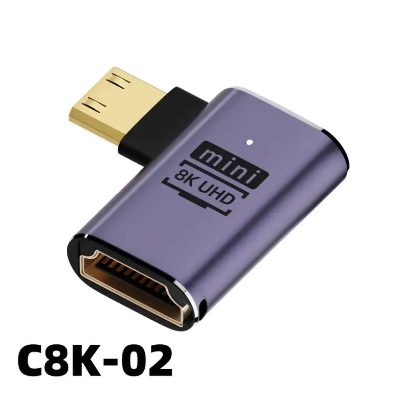 HDMI-compatible Adapter 90 270 Degree Right Angle Male to Female Converter 8K Connector Mini / Micro Extender
