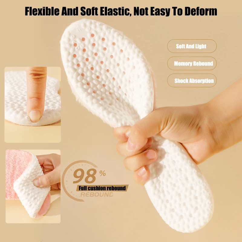 Warm Heated Insoles Thicken Thermal Felt Insoles for Shoes Men Women Snow Boots Shock Absorption Insert Soft Cashmere Shoe Pads