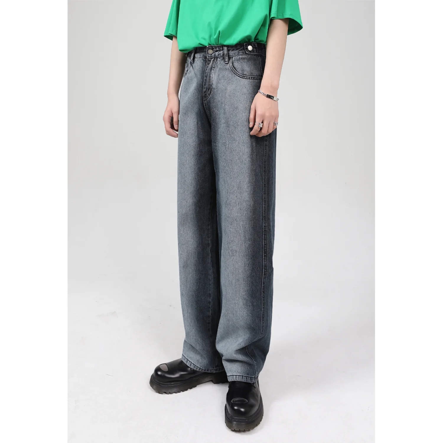 Four Seasons Men's Jeans Korean Version Personality Colorblocking Straight Casual Jeans Men Trend Streetwear Ins Hot Sale JEANS