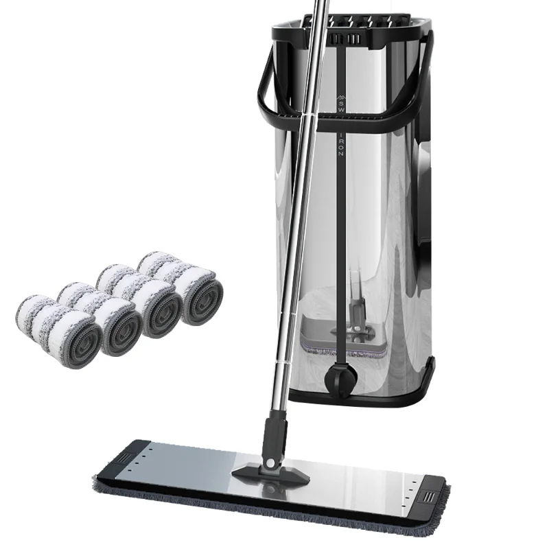 

2022 hot sell stainless steel hard floor scrubbers smart mop with bucket