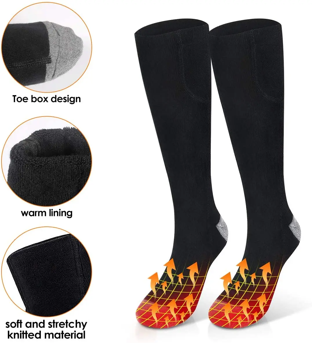 Зима 2021 перезаряжаемая батарея 3 режима нагрева термоноски зимние лыжные теплые