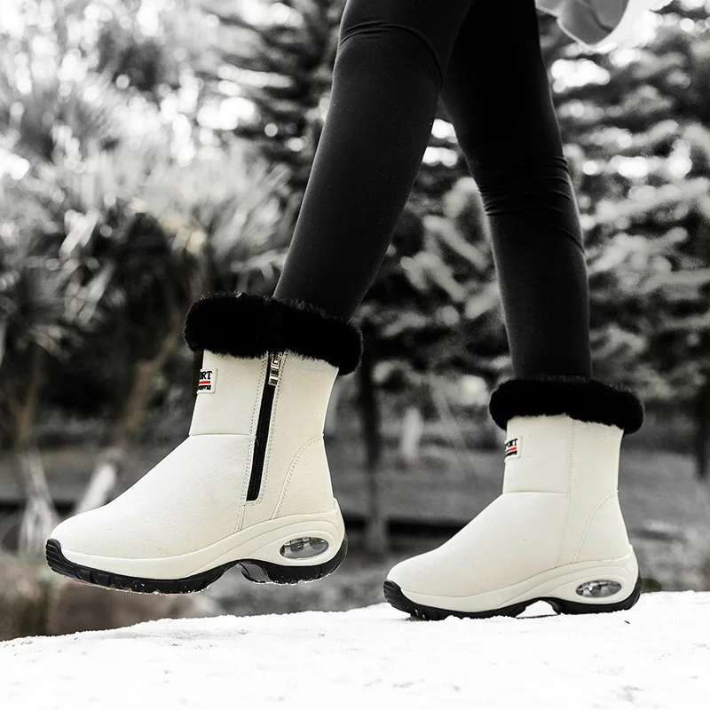 Xiaomi SALUDAS Women Winter Sneakers Waterproof  Air Cushion Ankle Boots Luxury Casual Leather Boots High Top Women Warm Shoes