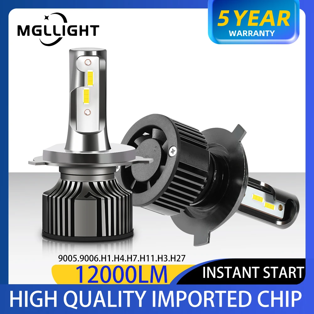 

Автомобильные фары MGLLIGHT, лампы H1 H7 H11 для автомобильных фар H3 H27 9005 HB3 9006 HB4 лм 12 В H4