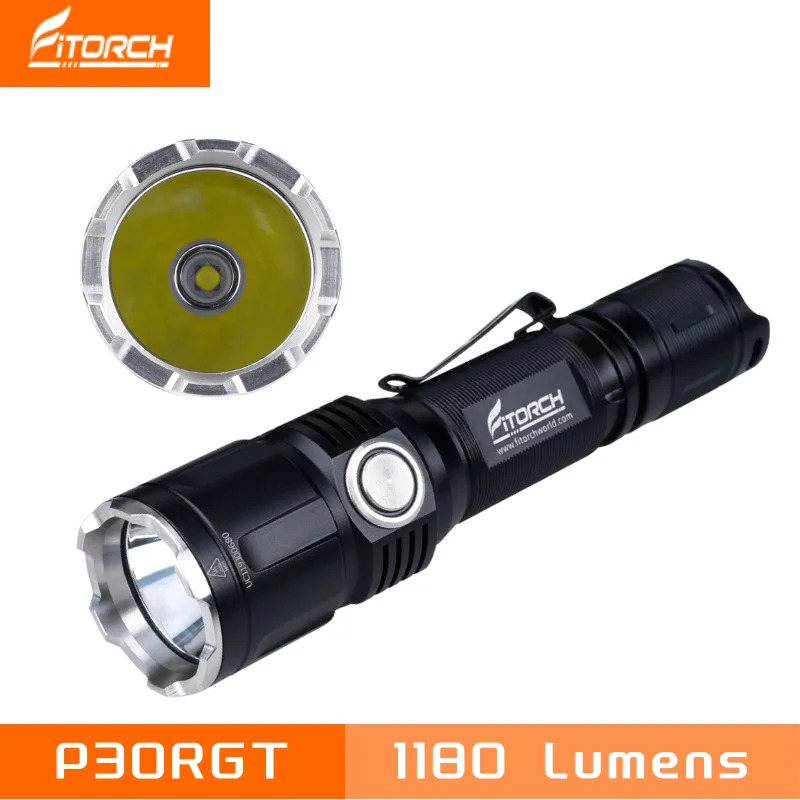 Fitorch P30RGT Dual Switch Tactical LED Flashlight 1180 Lumens CREE XP-L with PowerBank Rechargeable Torch Included Battery