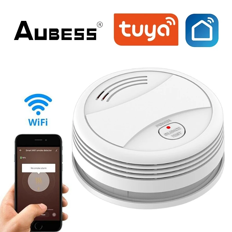 

Tuya WiFi дымовая сигнализация противопожарный детектор дыма датчик коптильня комбинация пожарный умный дом система безопасности пожарные