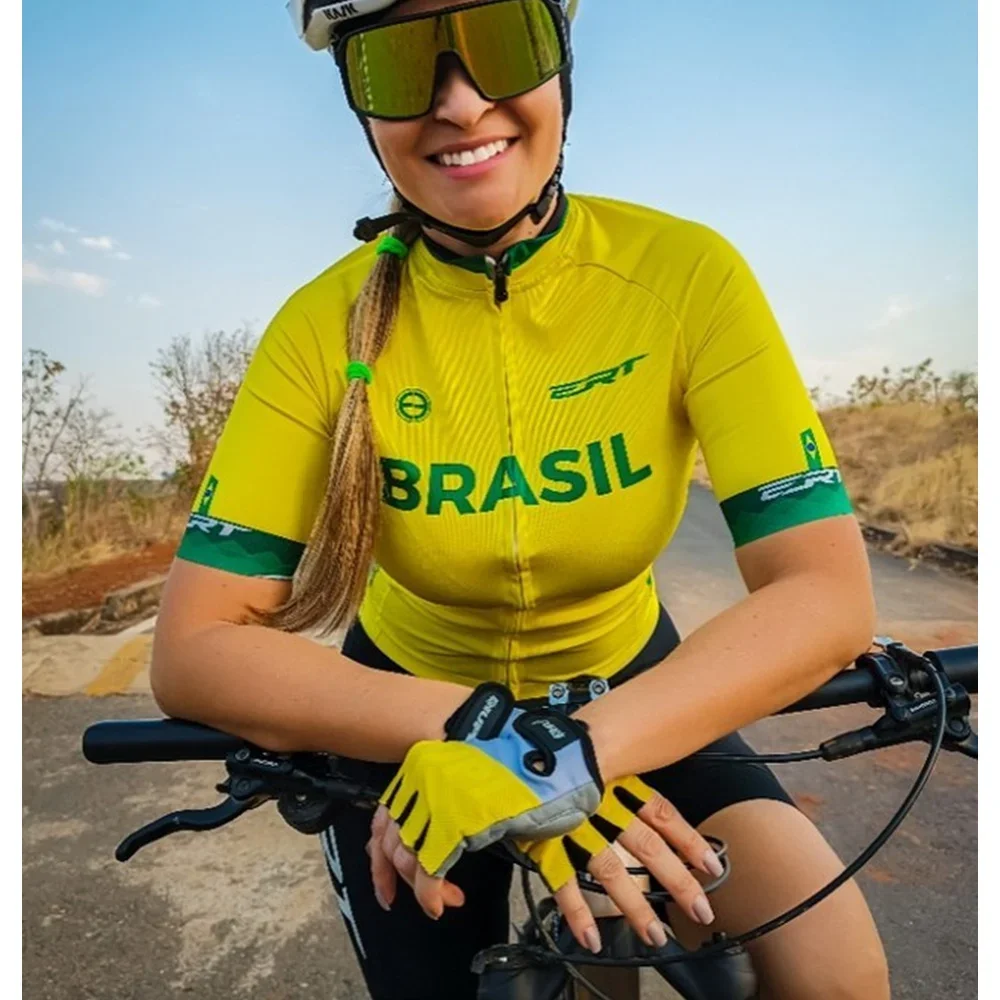 

Спортивная одежда Team ERT, женские велосипедные комплекты из Джерси с коротким рукавом, дорожный велокомбинезон, гелевые шорты с подушечками, комплект одежды для женщин