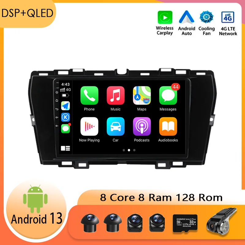 

Автомагнитола для Ssangyong Korando Tivoli 2019-2021 GPS Android 13 9-дюймовый вентилятор DSP Carplay с сенсорным экраном и автоматической навигацией