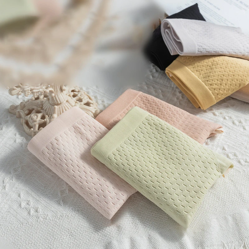 Honeycomb Design High Waist Tummy Control Underpants Ladies Stretch Comfortable Skin-friendly Breathable Cotton Bottom Crotch