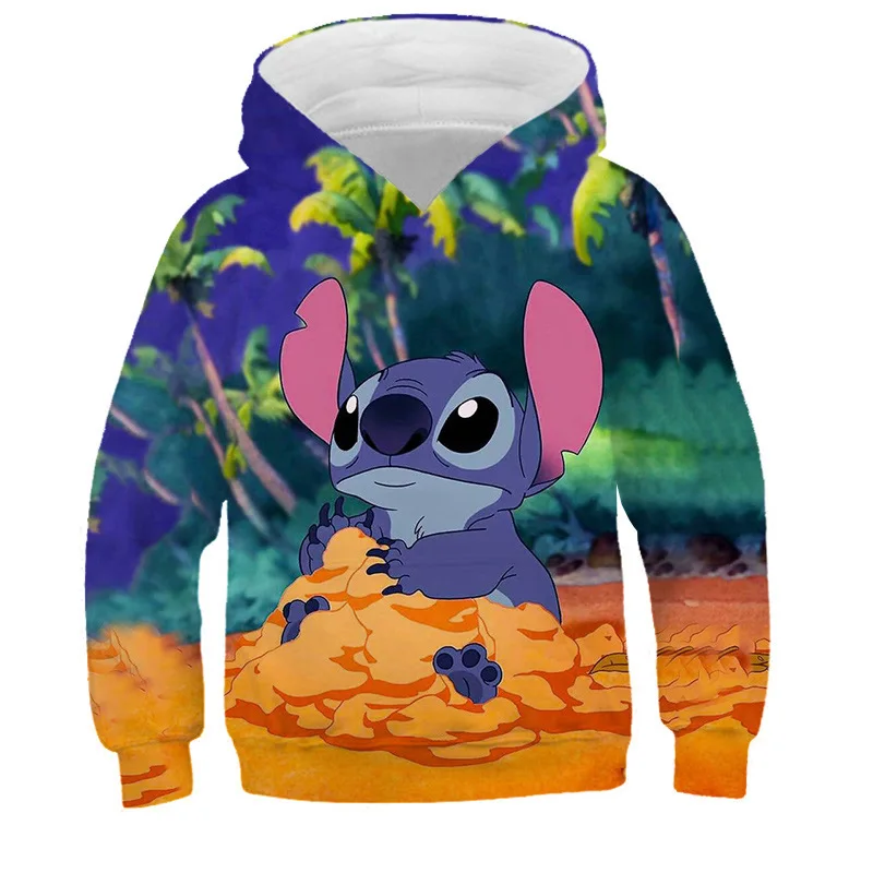 

Hoodies Disney stitch 3D Print Sweatshirts Boys Girls Unisex Hooded Fashion Kawaii Cartoon Sweatshirts kids Oversize Hoodie Coat