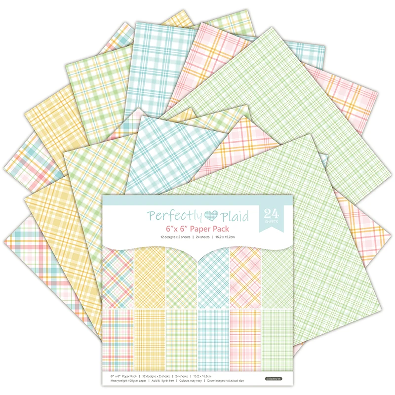 

Perfectly Plaid Style, 24 pages 6 inches X 6 inches DIY photo album scrapbooks manual craft paper background paper decoration