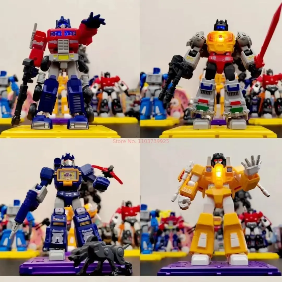 Мини-фигурка-трансформеры Blokees светодиодная блестящая версия2-Shine1985 Optimus Prime Laserbeak