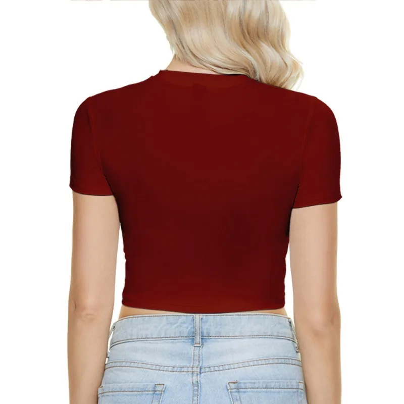 Женские укороченные топы с короткими рукавами и принтом Вода огненные ноты