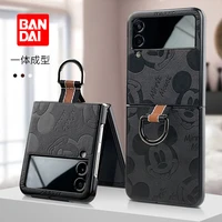 bandai disney foldphone case for samsung galaxy z flip 3 f7110 cute couples cartoon cellphone protectiv soft cases shell