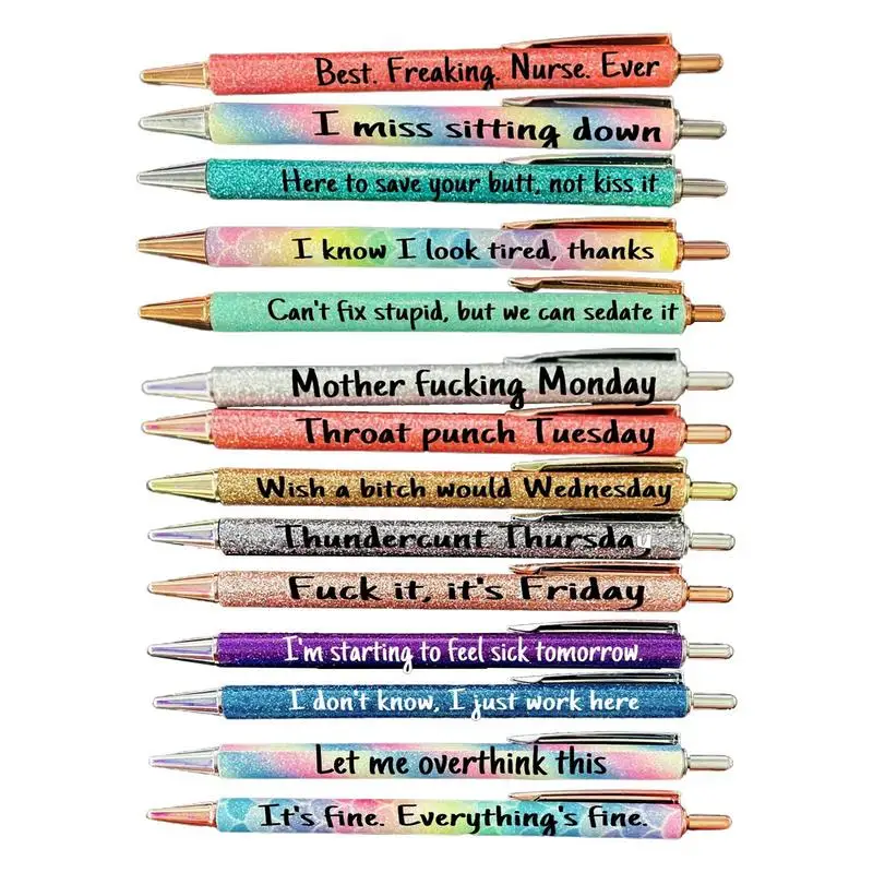 

5/9pcs Funny Ballpoint Pens Seven Days of the Week Pen Describing Mentality Vibrant Passive Pens School Stationery Accessories