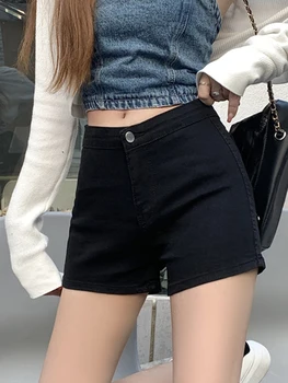 Circyy Jeans Shorts for Women Black High Waisted Short Solid Casual Slim Hot Pants Streetwear New Spring Summer Fashion Clothing 6