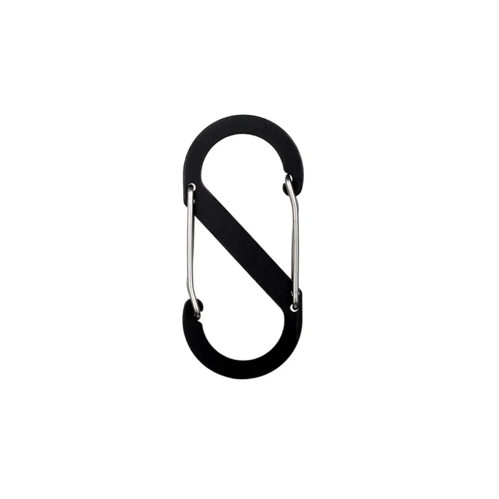 

10pcs S Type Stainless Steel Carabiner With Lock Mini Keychain Hook Anti-Theft Outdoor Camping Backpack Buckle Key-Lock Tool