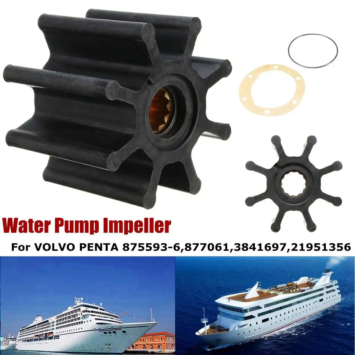 

Rubber Water Pump Impeller Kit For VOLVO PENTA 875593-6 877061 3841697 21951356 Outboard Motor Engine Parts