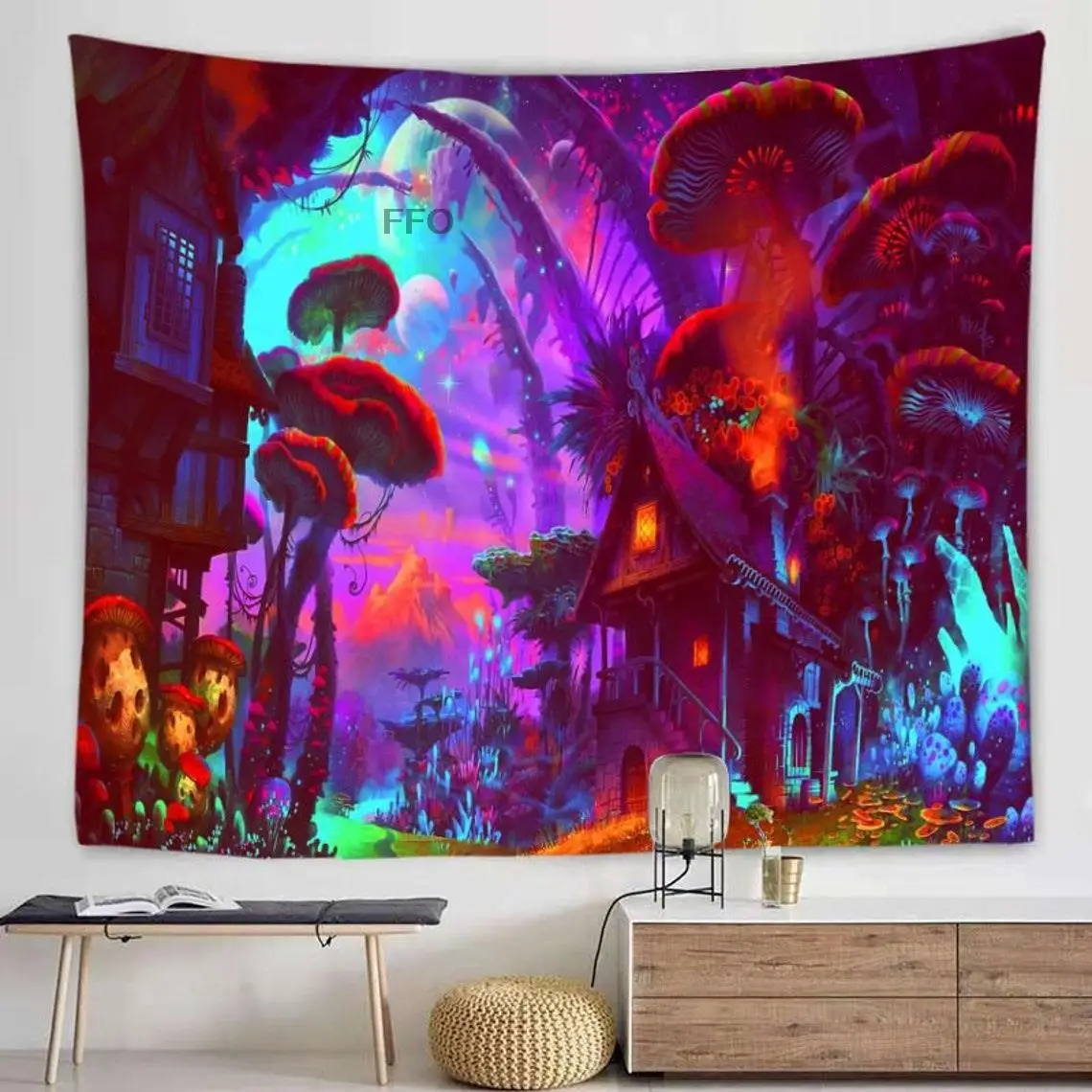 

Mushroom Magic Tapestry Wall Hanging Psychedelic Forest Tapestry Art Aesthetic Room Decor Tapestries Dorm Sofa Blanket Yoga Mat