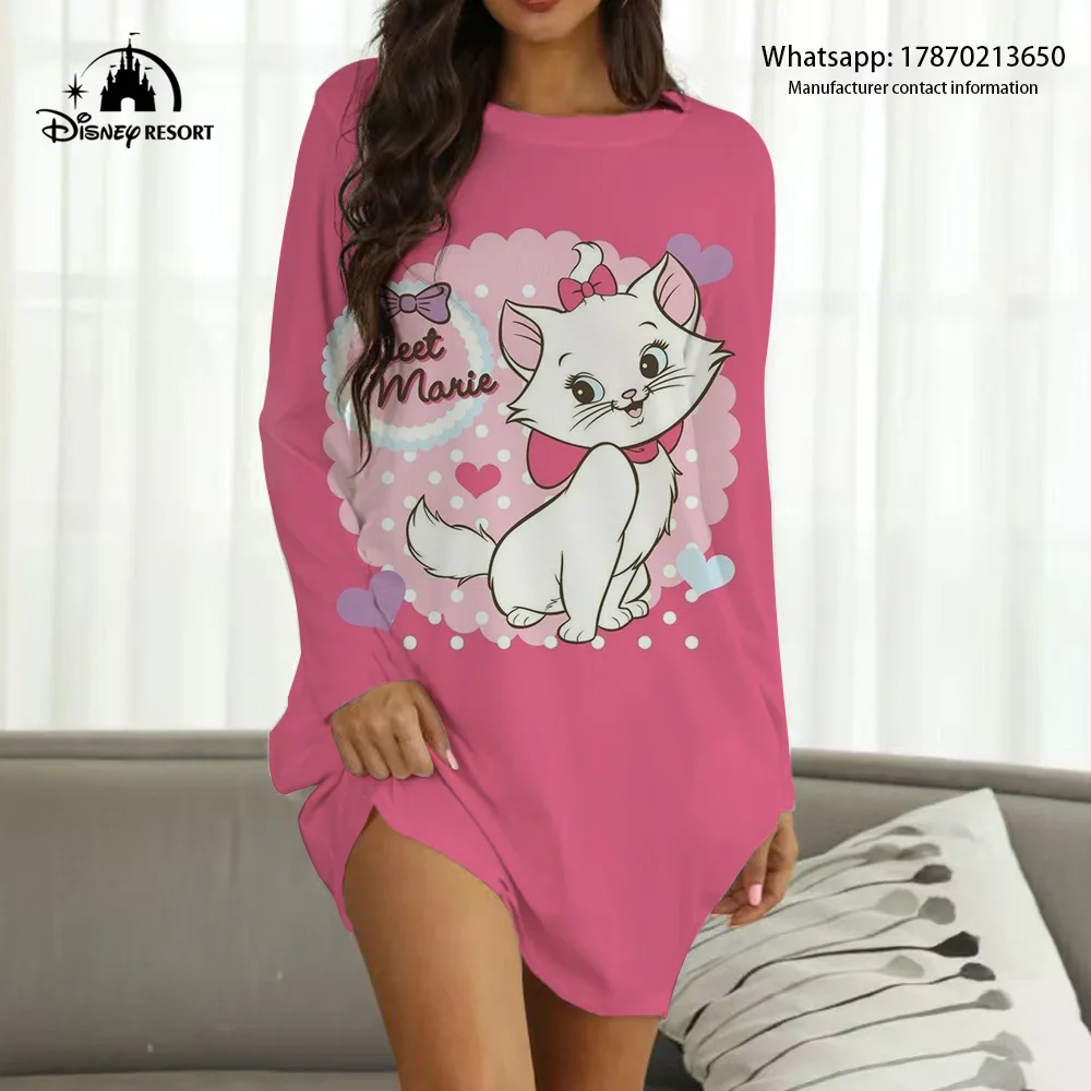 

2022 New Disney Brand Mary Cat Cartoon Print Hot Sale Sweetheart Women's Fall Fashion Casual Boho Loungewear Y2K