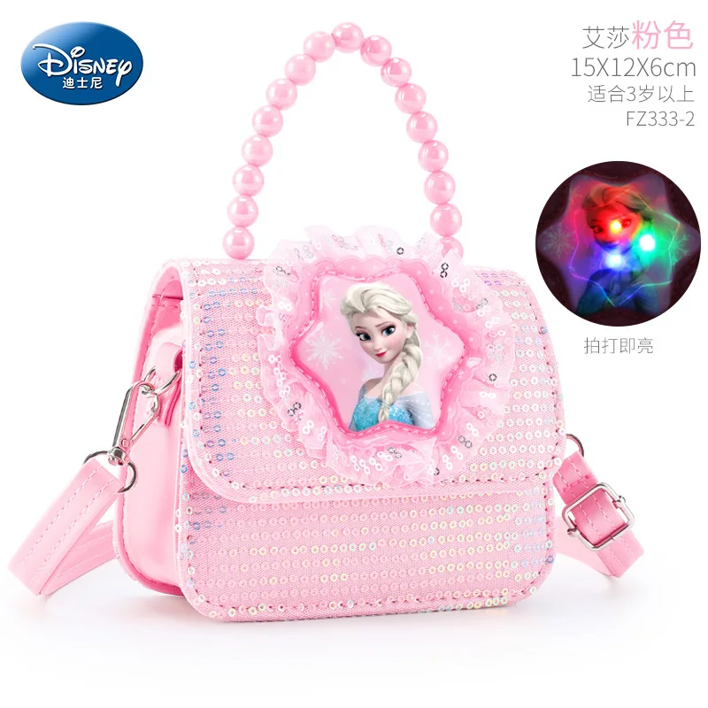 2022 New high-quality original Disney children's handbag, luxury ice princess image girl messenger bag