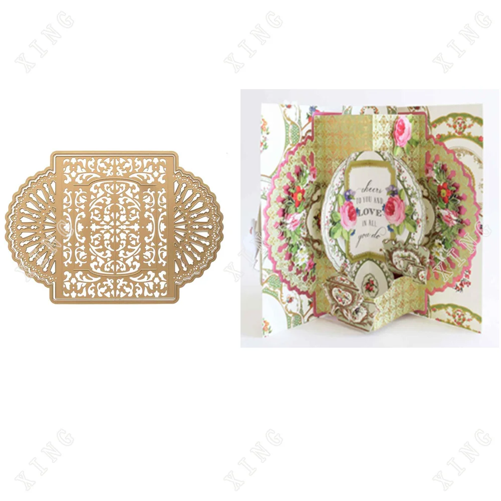 

2022 Title Border Background Metal Cutting Dies Make Diy Greeting Card Scrapbook Paper Crafts Dies Blade Punch Decorate Stencils
