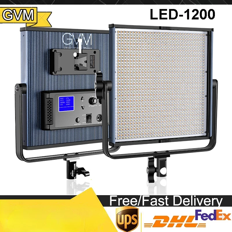 

GVM LED-1200 65W Powerful Bi-color 3200 To 5600K Video Panel Light 1/2/3-Light Kit With Stands