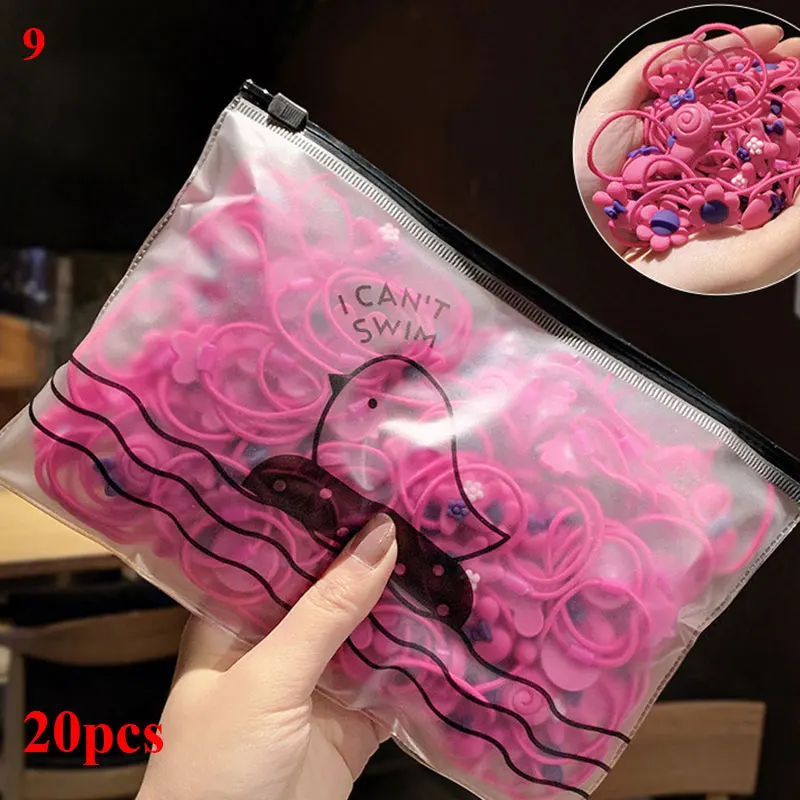

20Pcs Girls Colorful Small Elastic Hair Bands Not Hurt Scrunchie Pack Headband Children Ponytail Holder Kids Hair Accessories