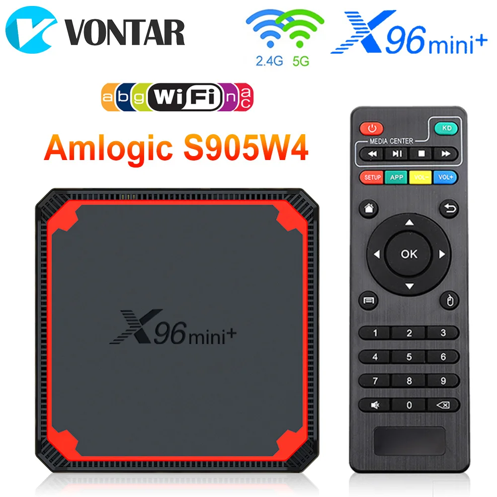 

VONTAR X96 Mini Plus Smart TV Box Android 9.0 Amlogic S905W4 Quad Core Dual Wifi 1080P 4K Support Google Voice Media Player