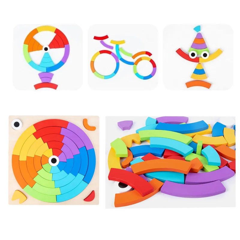 

Радужные креативные сборные строительные блоки, пазлы, детское развитие, раннее обучение, веселая борьба родителей и детей