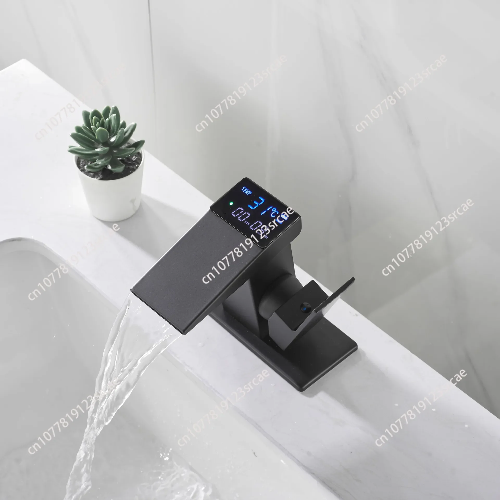 Умный цифровой дисплей смеситель для раковины температуры горячей и холодной