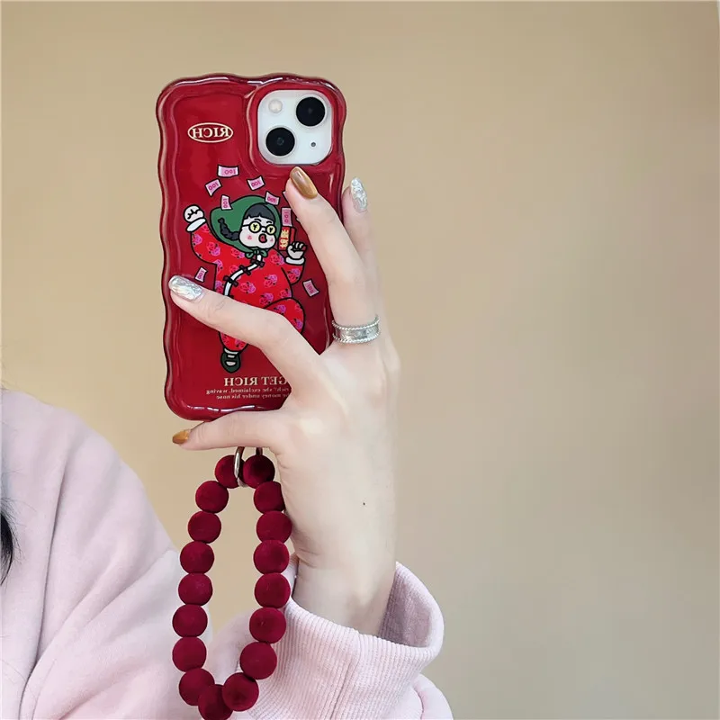 

Funny Transparent Get Rich Girl Bracelet Chain Soft Case For iPhone 13 14 12 Pro Max 11 Max Shockproof Silicone Back Coque Cover