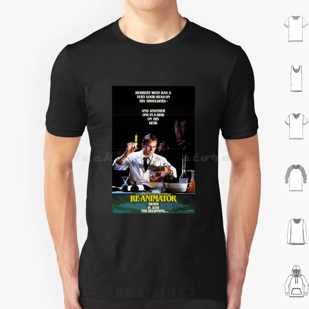 Футболка большого размера с рисунком 100% хлопок Reanimator Herbert West Hp H P ужас научная