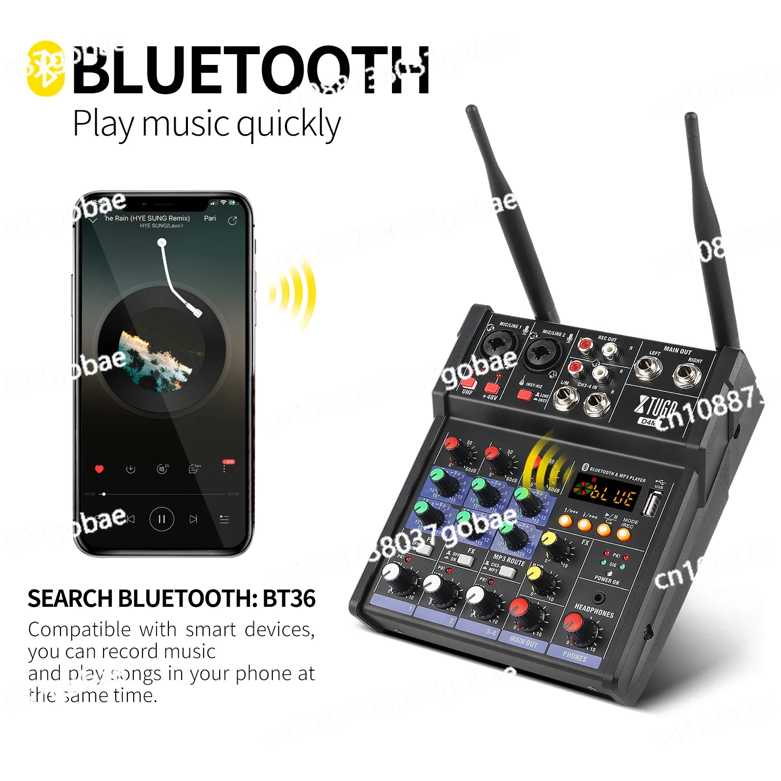 Интерфейс 48 В USB-микширование звука 4 канала мини-музыкальный микрофон студийный