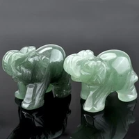 green aventurine jade ston lucky elephant fortune feng shui statue figurine office ornament chakra healing stones statue decor