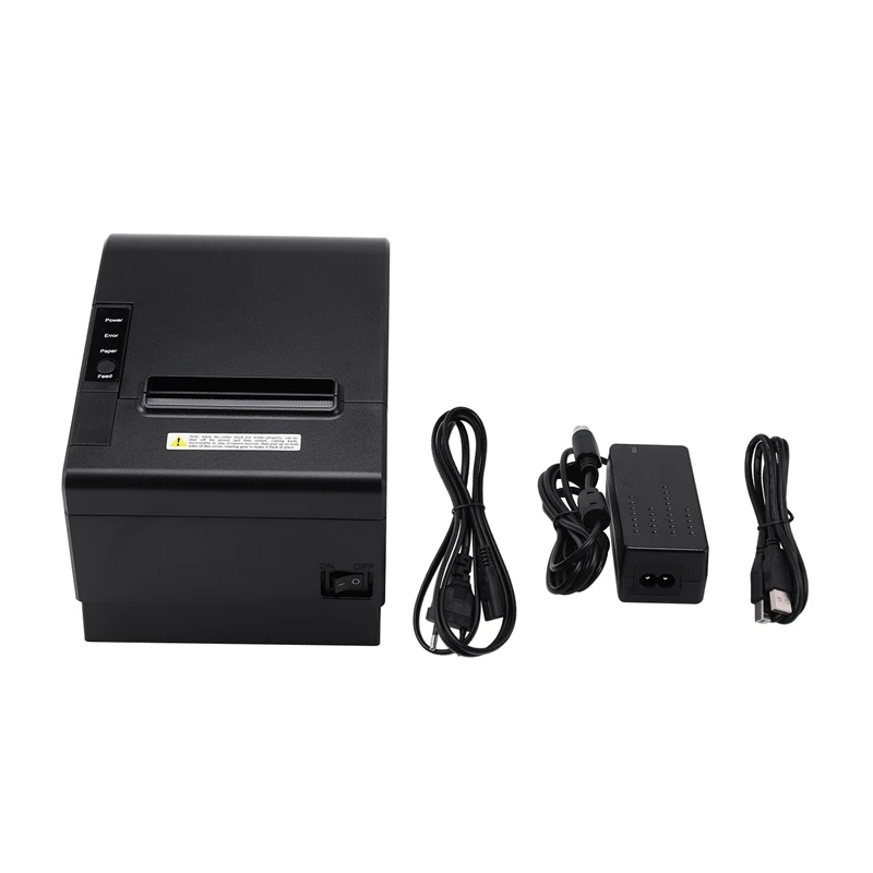 

Маленький Pos-принтер 200 мм/секция, 80 мм, чековый термопринтер с портом Usb Lan Ethernet, автоматический резак, счет, вилка европейского стандарта