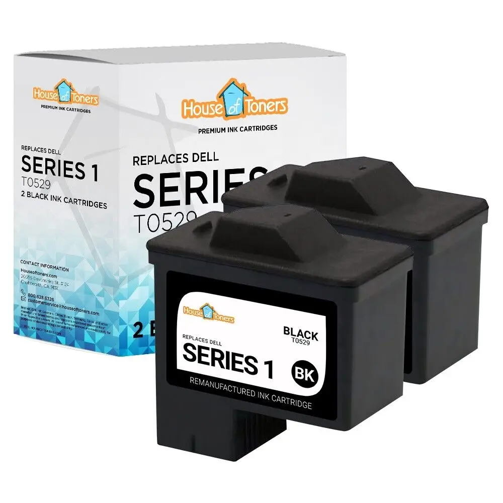 

2pk For Dell Series 1 Black T0529 Ink Cartridges for 720 All-in-One Printer