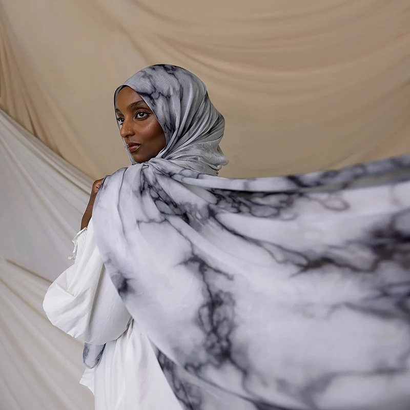 Новый акварельный модальный шарф-хиджаб дышащий мягкий длинный модный шарф