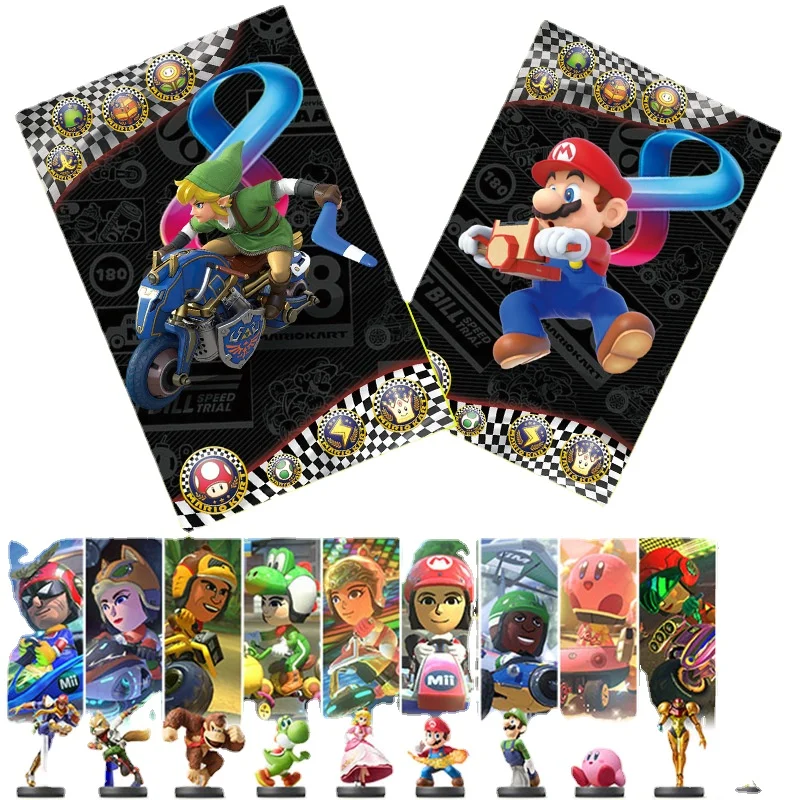 

Лидер продаж, игровые карты, карты Super Mario Racing Mariokart8 AMIIBO, карта связи 8, Марио, 3D мировые карты, Джетт, 3 фотокарты