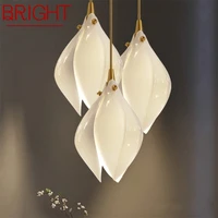 bright luxury chandelier modern led lighting creative ceramics magnolia petal decoration for living dining room bedroom
