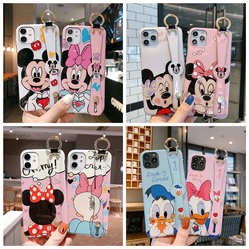 

Mickey Mouse Imd Soft Case 13promax Mobile Phone Case with Wrist Band Xr87plus Cute Mickey Minnie 12 / 11