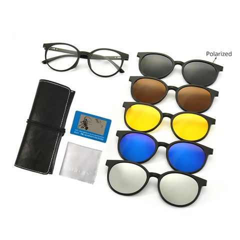 Солнцезащитные очки унисекс, Поляризованные, с застежкой UV400, магнитные, с оправой 0 диоптрий