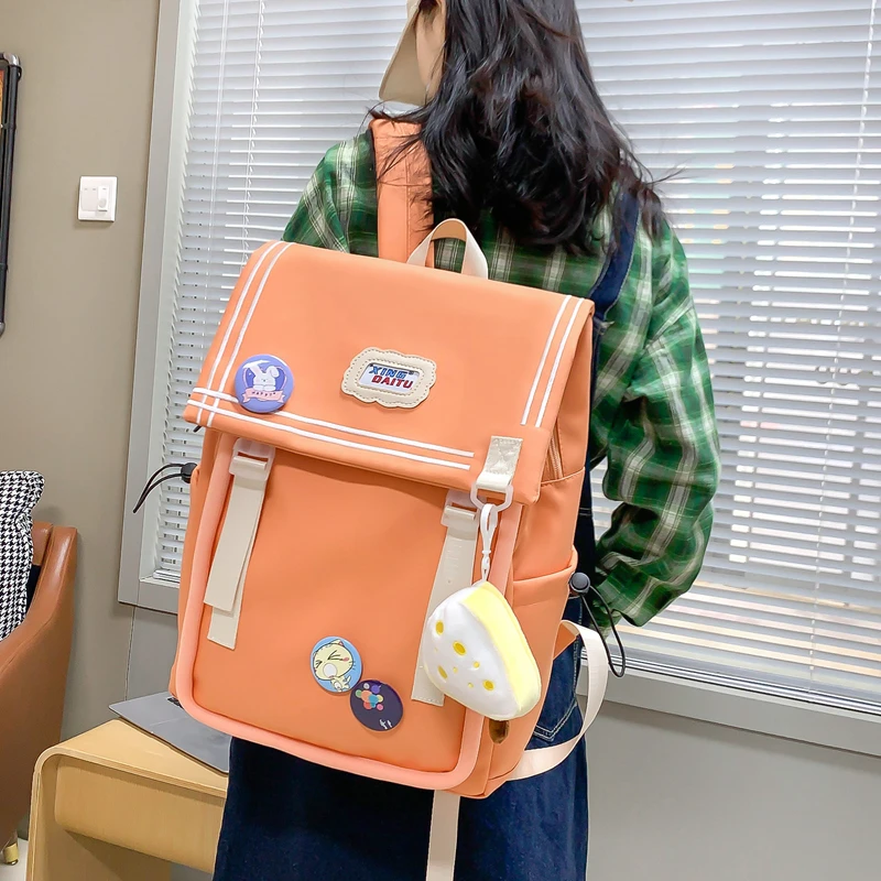 

Рюкзак с клапаном карамельных цветов для женщин, милый вместительный дорожный школьный ранец для девочек-подростков, рюкзаки для ноутбука ...