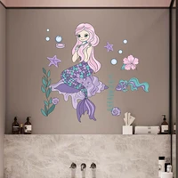 mermaid wall stickers decor for kids rooms home bathroom toilet wall decals girls bedroom decorative sticker vinyl mural poster