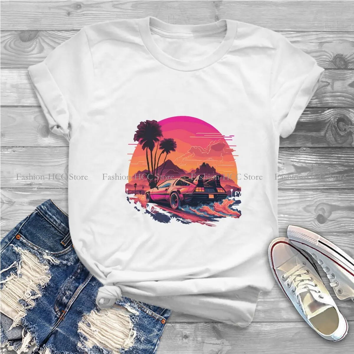 Футболка из полиэстера с принтом Назад в будущее коротким рукавом