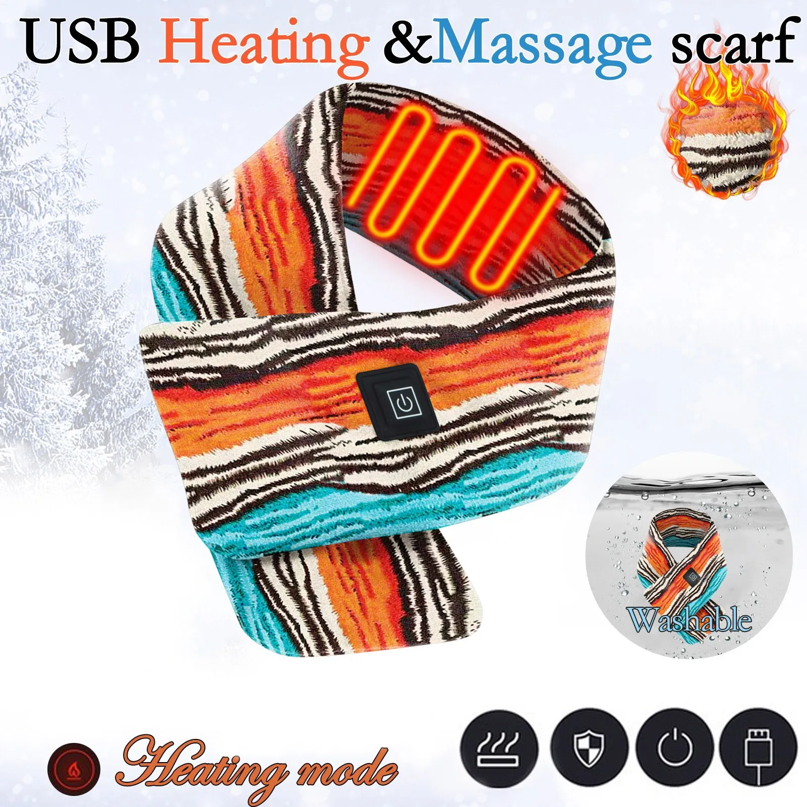 

Обогревающий теплый шарф для шеи, женский Электрический защитный шарф, нагревательный шарф для плеч, шейный платок, теплый шарф для шеи