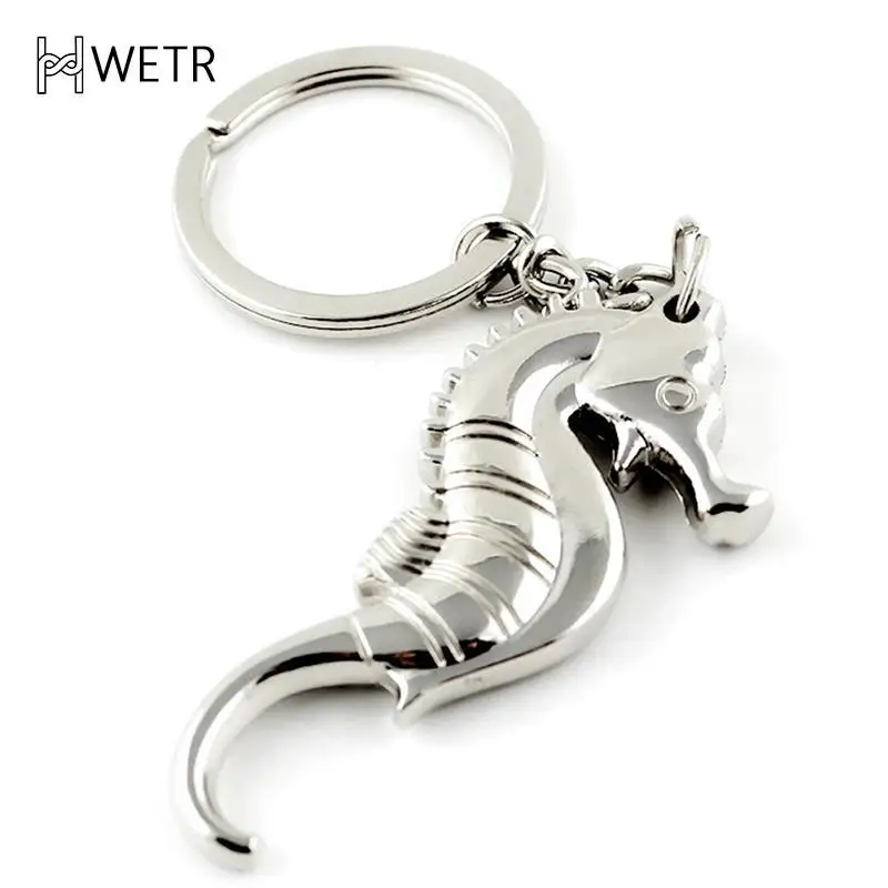 3D Seahorse Keychain Key Ring Metal Keychain Keychain Seahorse Bottle Opener Keychain Creative Marine Life Sea Horse Small Gift images - 6