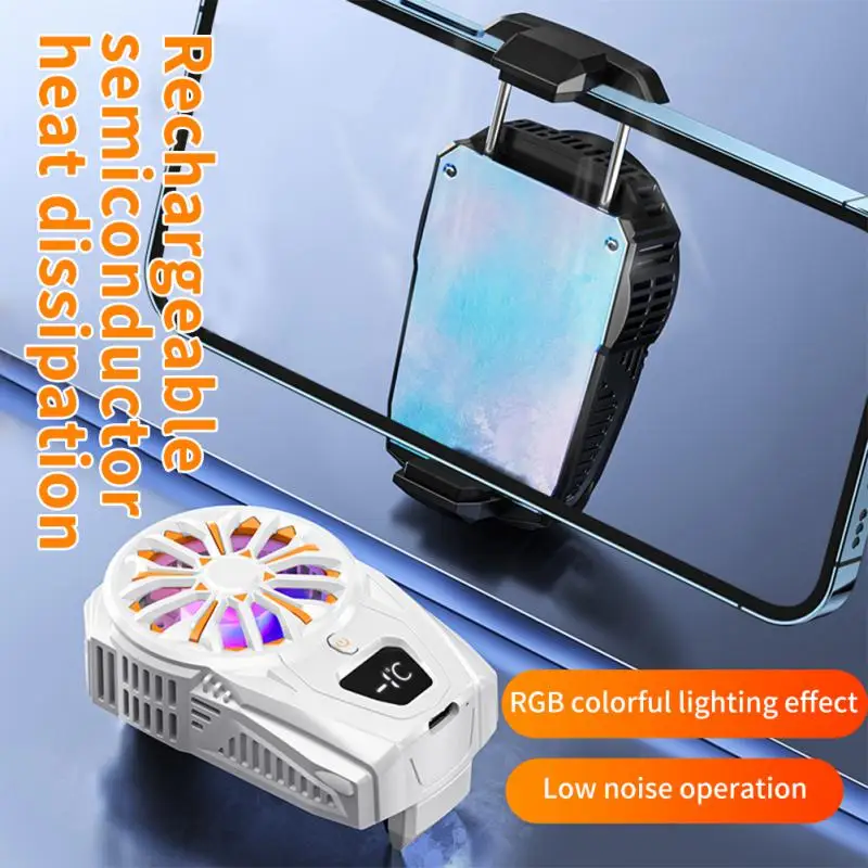 

Type-c Semiconductor Cool Rgb Game Cooler Silent High Quality Mobile Phone Radiator Universal Accessories Electric Phone Fan