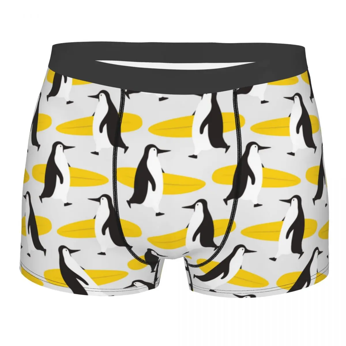 

Men's Panties Funny Penguin Surfs The Surfboard Male Underpants Man Short Boxer Underwear