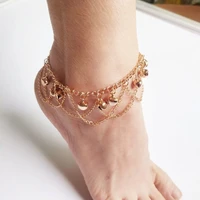 wavy tassel bell anklet womens leg bracelet retro yoga jewelry ankle bracelet chain barefoot sandals