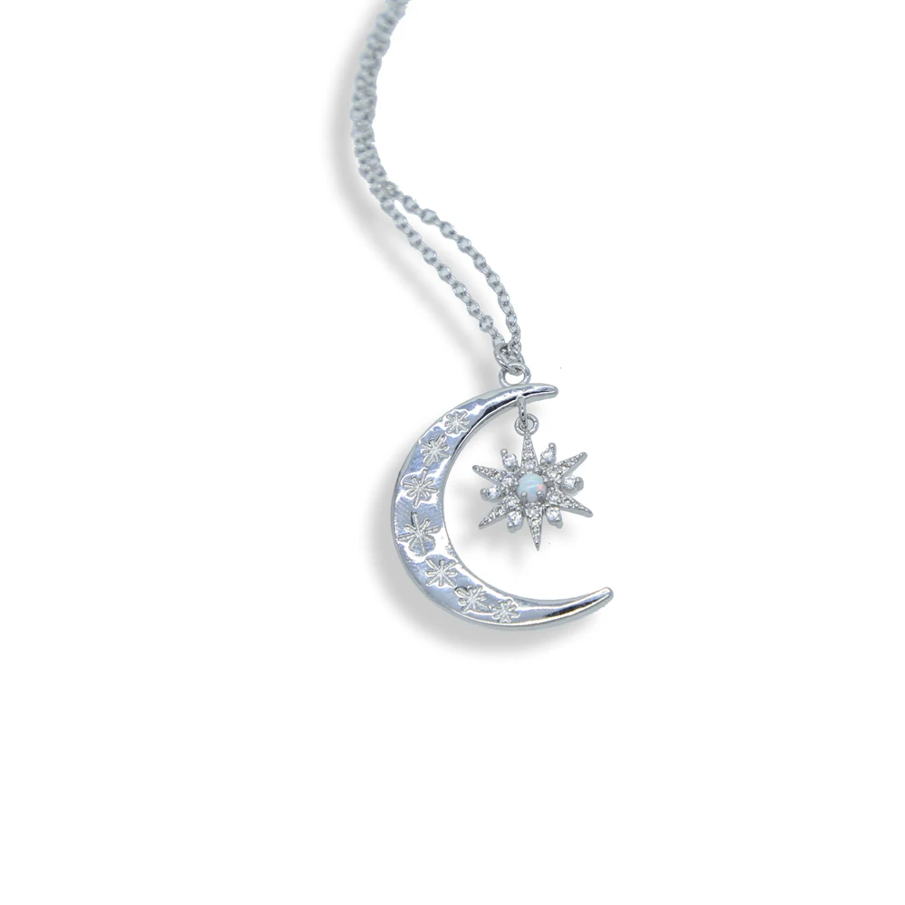 

Ожерелье с золотым и серебряным покрытием, новая модная подвеска в виде Луны, женская бижутерия, вечерние праздничные очаровательные подар...